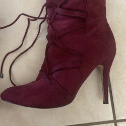 Red Or Black Boots Size 8