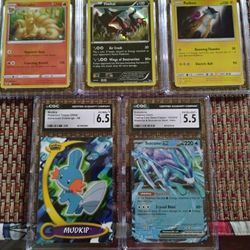 Five Pokemon Graded Slab Cards