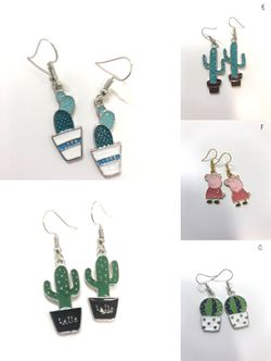 New Cactus Succulents Peppa pig Earrings