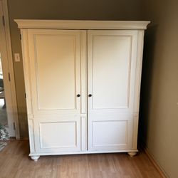Cream Farmhouse Desk Armoire 
