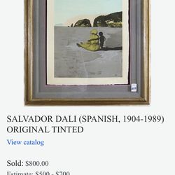 Salvador Dali adolescence signed