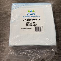 Secure Personal Care Underpads, Pack Of 60, 30x36”, Brand New Unopened