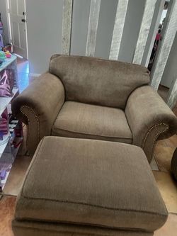 Couch and chair with ottoman