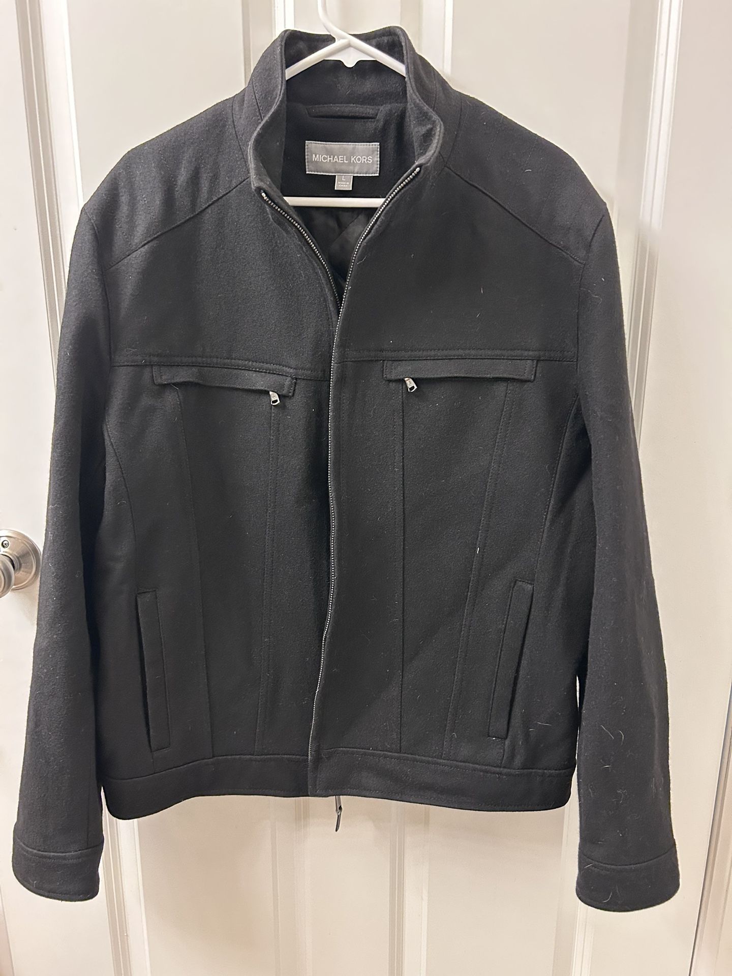 Michael Kors Mens Black Wool Jacket Polyester Lining