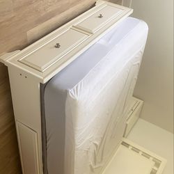 Queen size bed frame/mattress and two nightstands