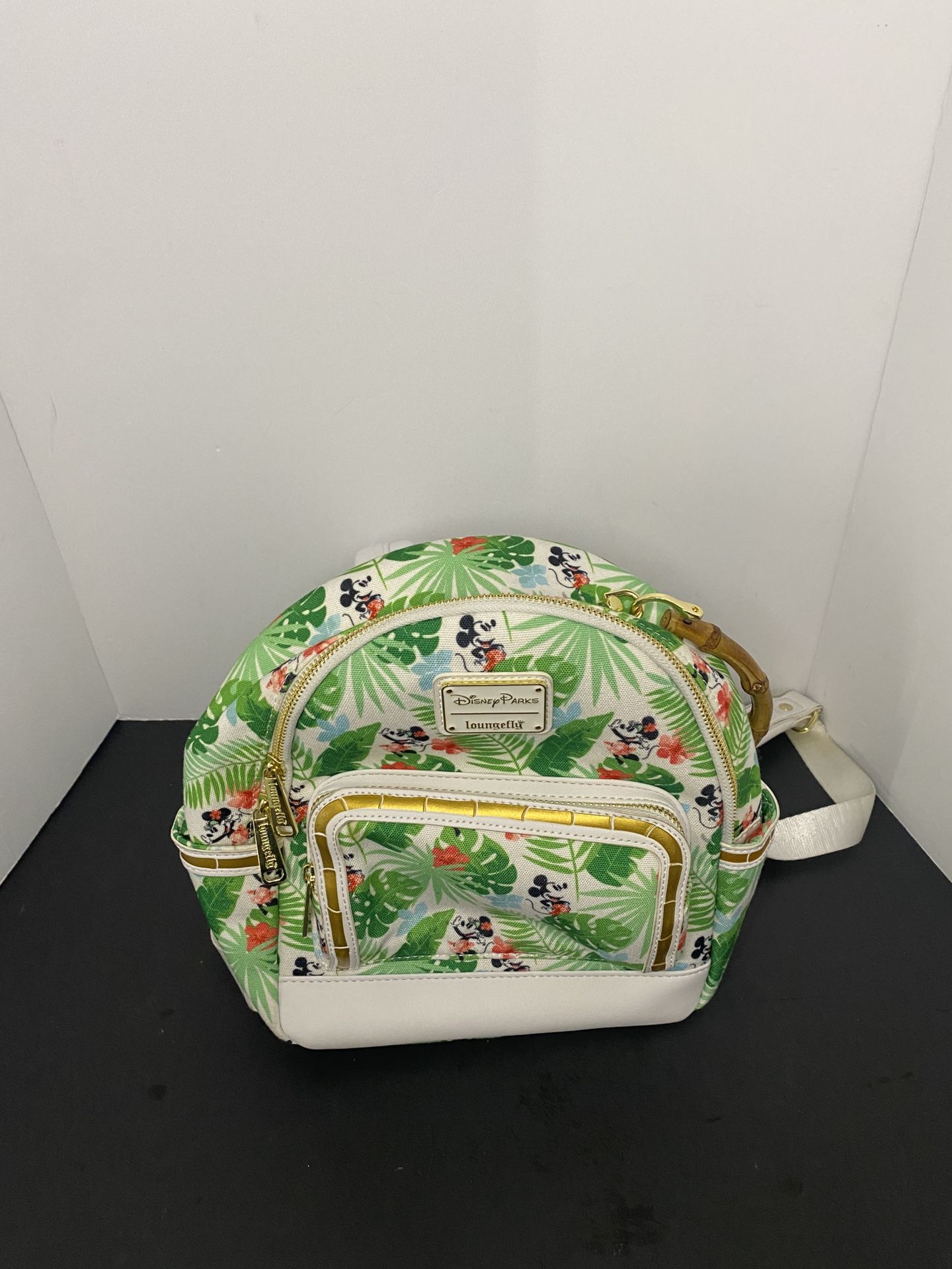 Loungefly Disney Parks Mickey Mouse Tropical Mini Backpack Broken Handle See Pic