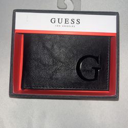 Guess black wallet new in box G logo