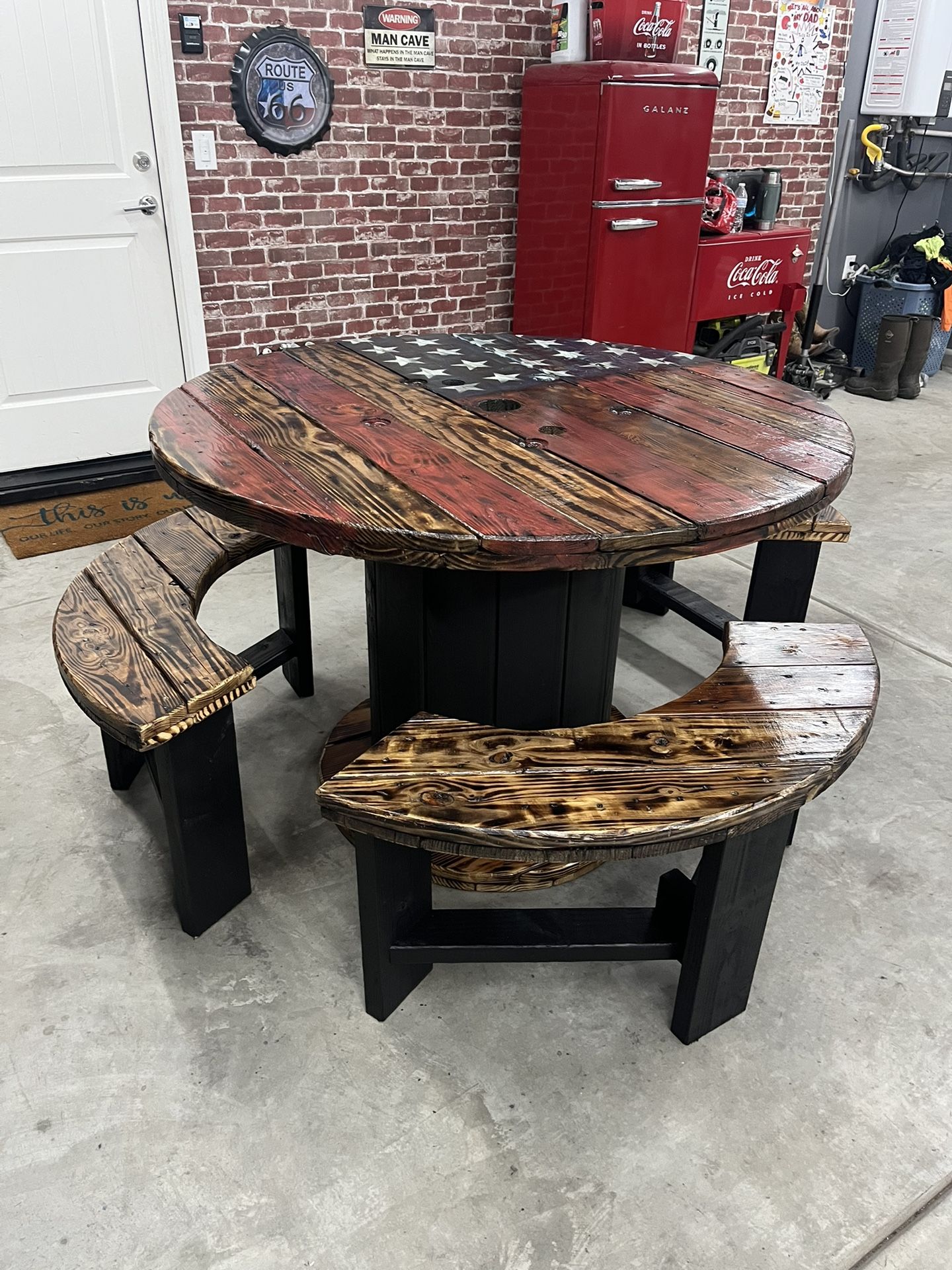 Spool Table American Flag