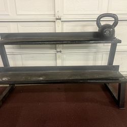 Heavy Duty 2-Tier Commercial Dumbbell Rack – Steel Gym Storage