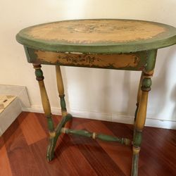 Vintage hand painted accent table 