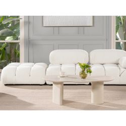 Marcel Bubble Boucle Modular Chaise Single Arm 3-Piece Sofa 