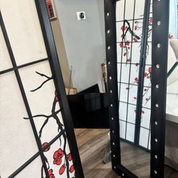 Large Floor Mirror, Black Diamonds 