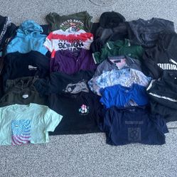 24 Pieces Lot Teen Boy Size Medium Hoodie Sweater Jacket Shirt Polo Pants Belt