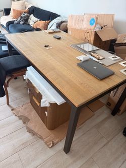 Authentic Arhaus Palmer Dining Table in the Oak finish