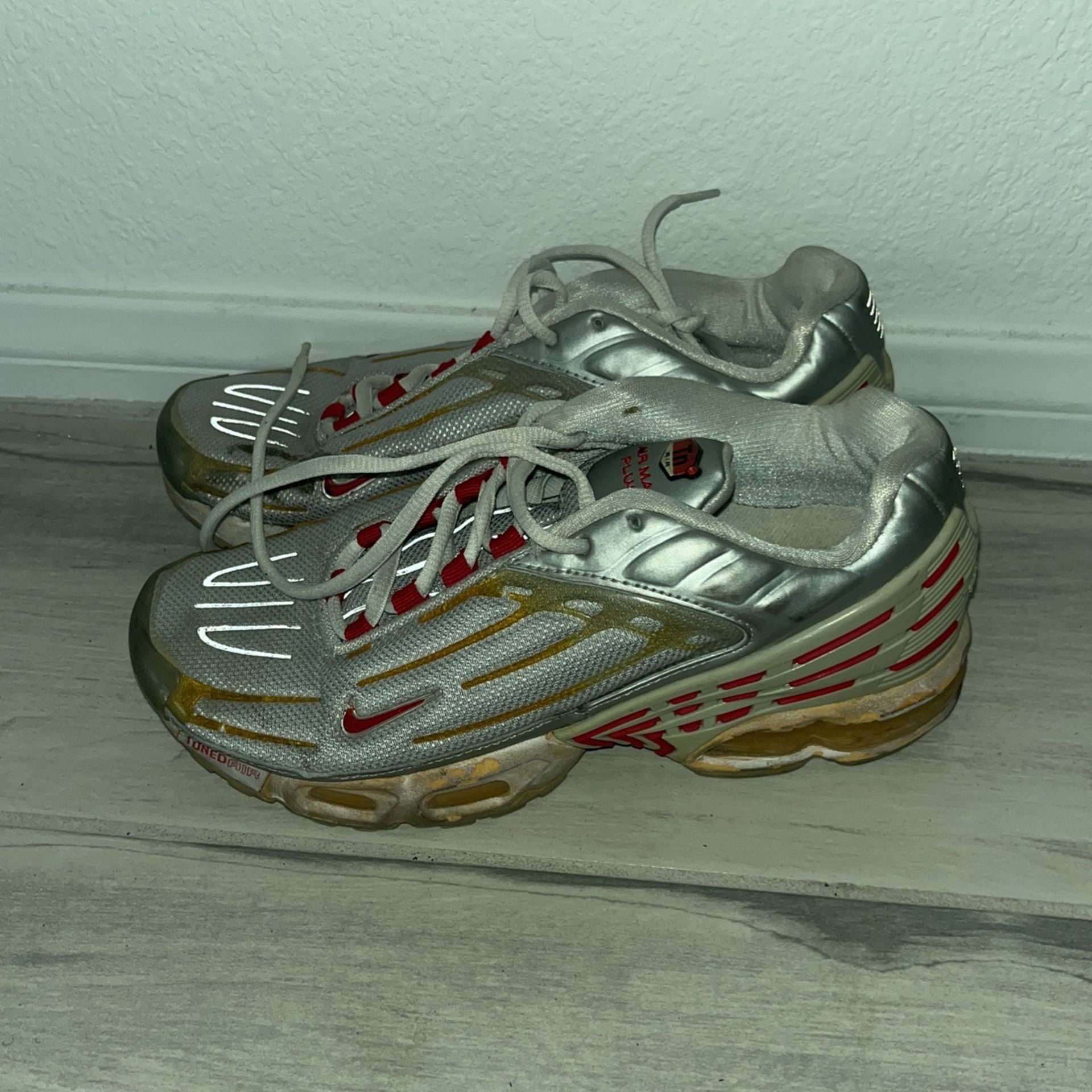 Nike Air Max Plus Tn III Silver Red 2002 Womens Size Rare