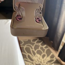Pink And Black Earrings 