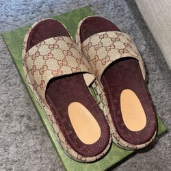 Gucci Canvas Slide Platforms