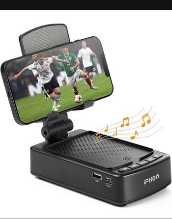 Brand new Gifts for Men Women, Phone Stand with Bluetooth Speaker BT5.3, Gifts for Him Dad Who have everything, Phone Holder with Wireless Speaker for