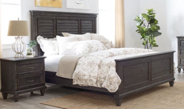 King bed frame and 2 night stands
