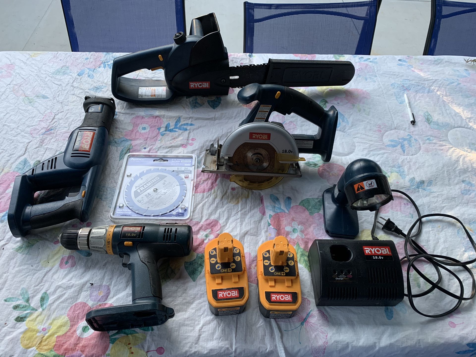 Ryobi 9 Piece Cordless Power Tool Kit