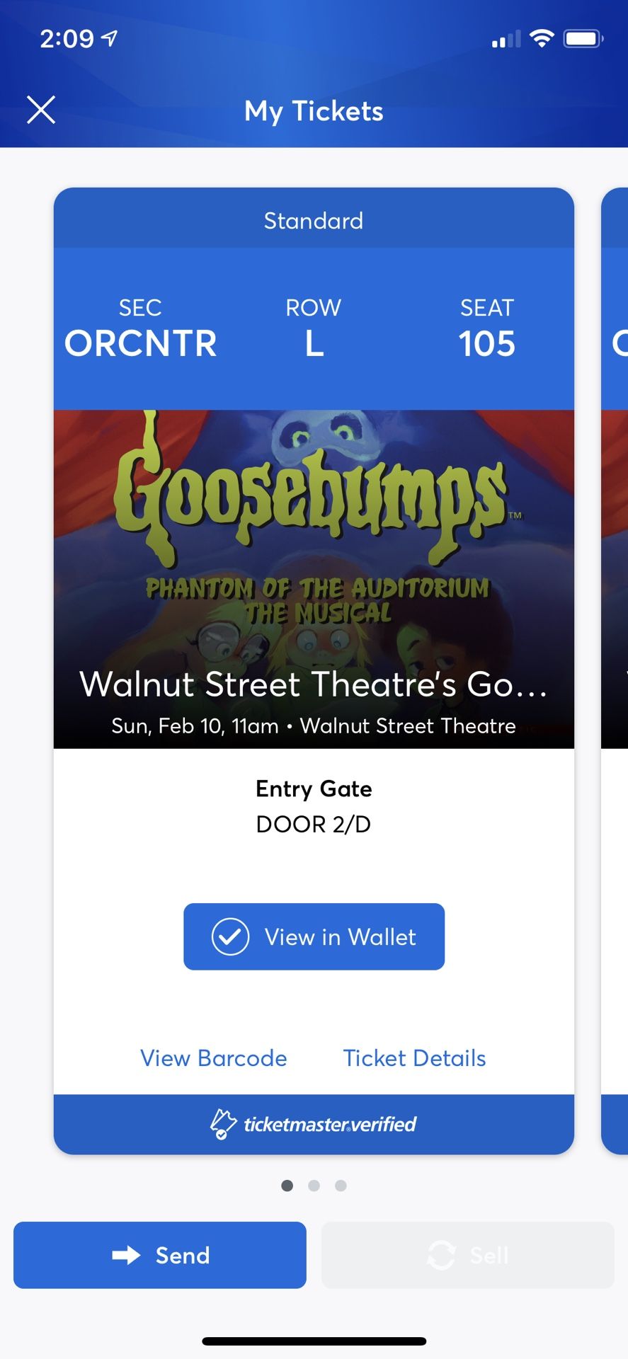 Goosebumps walnut Street Theatre tickets