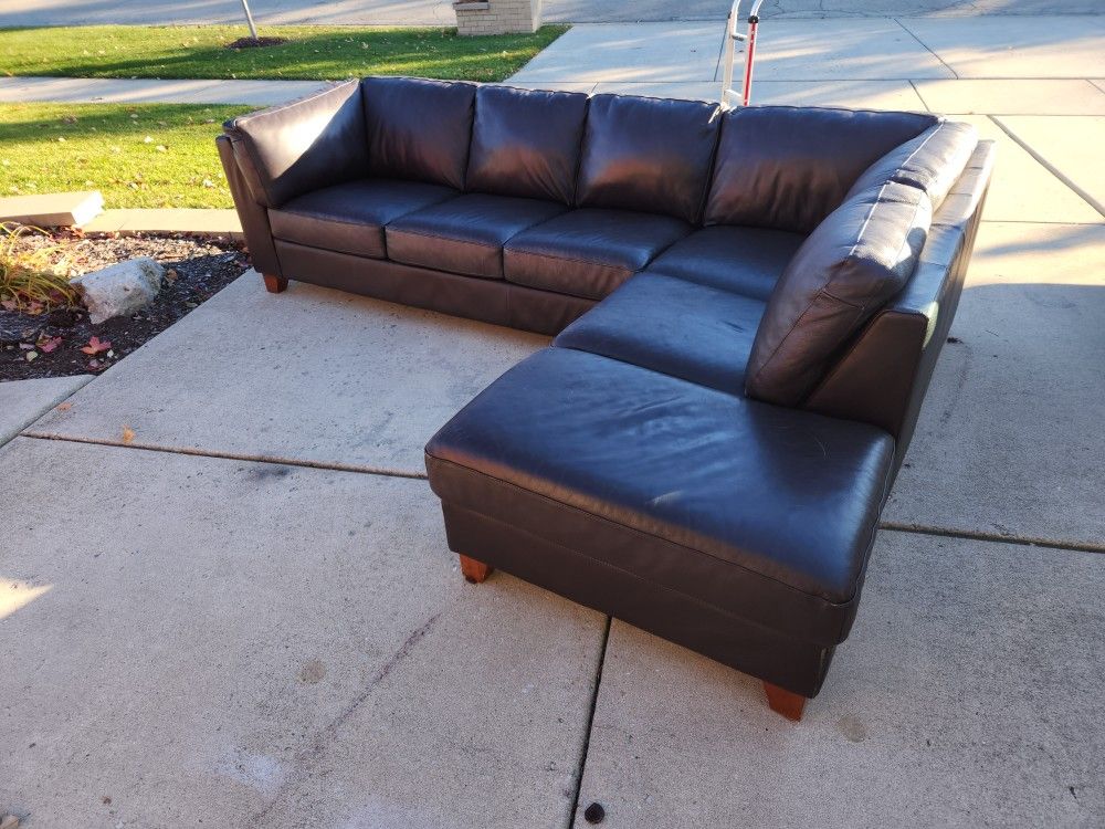 Leather L Sectional Couch