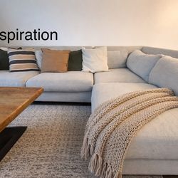 Mitchell Gold + Bob Williams Luxury Sectional - Off White / Light Grey