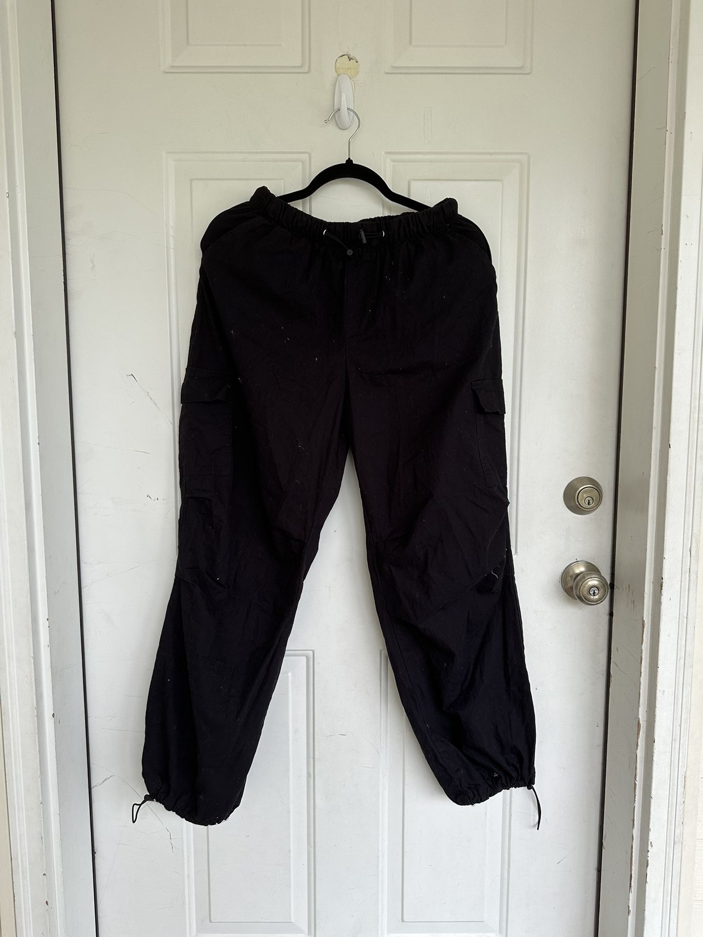 Sweet Envy Cargo Pants Size M(6-8) Wide Leg Elastic Waist Cargo Pockets Buckles