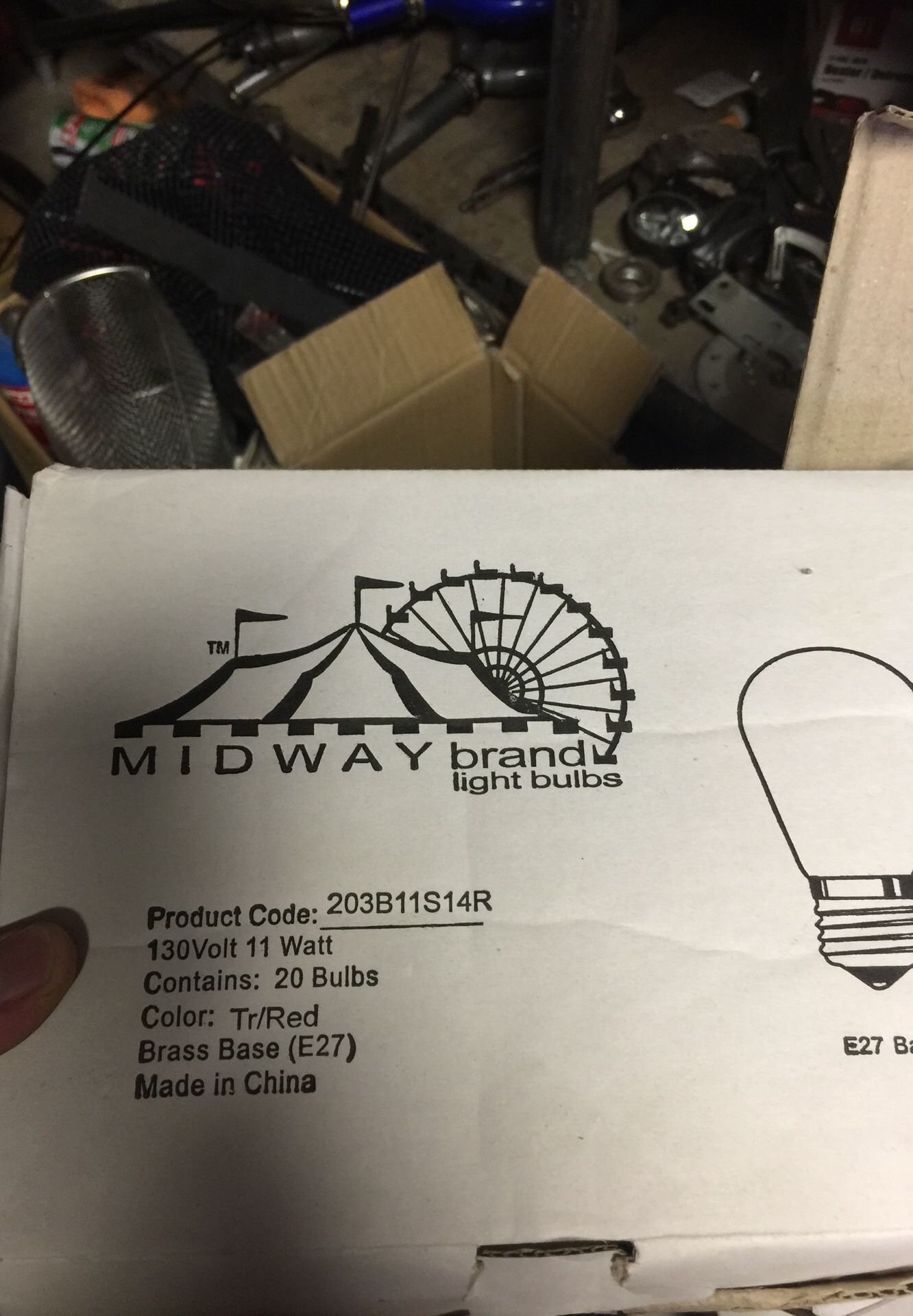 Lot of carnival light bulbs.