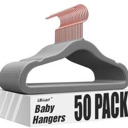 Baby Hangers Velvet 50 Pack 11.4" Baby Clothes Hangers Non Slip