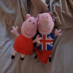 Jazzwares PEPPA PIG in red dress Plush Stuffed Toy 7" 2003