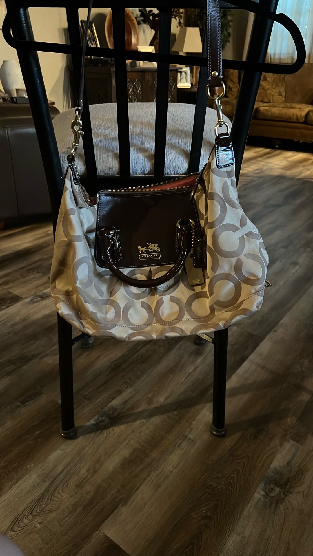 Brown & Beige COACH purse