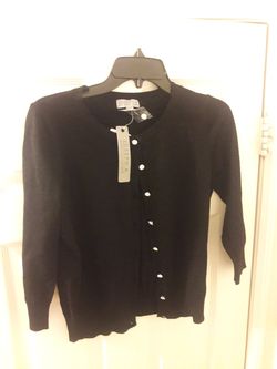 Woman's Black Button Up Sweater Size Sm (NEW)