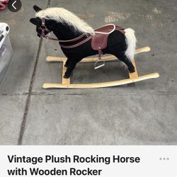 Vintage Plush Rocking Horse 
