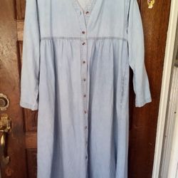 Vintage Maxi Denim Dress Women's Medium 