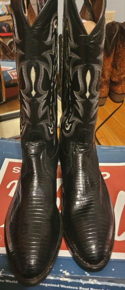 Tony Lama Black Lizard skin boots size 12 D brand new with box never worn