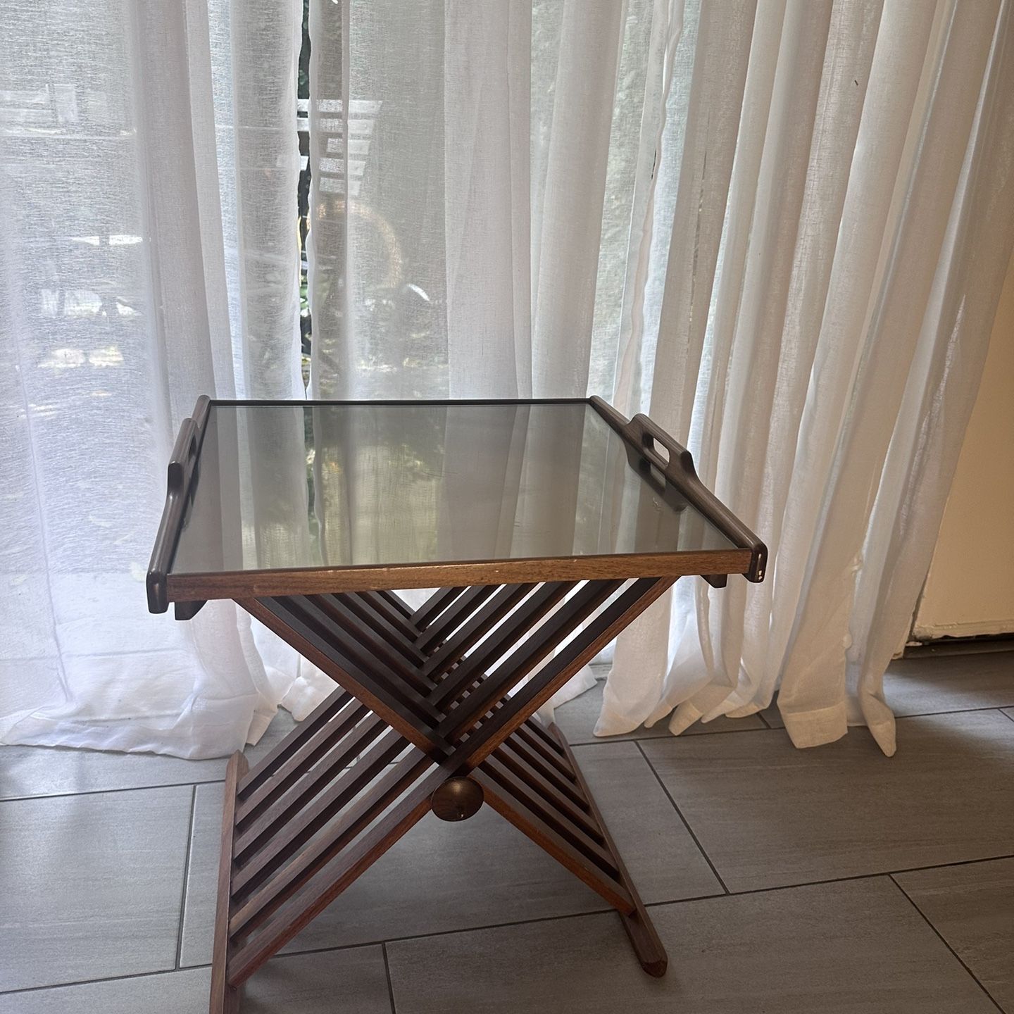 Vintage Real Wood Side Table 