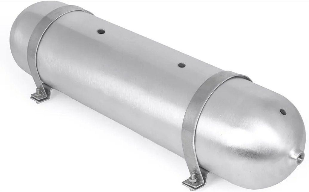 4.2 Gallon 7 Ports (1/4 NPT) Seamless Aluminum Air Tank for Air Ride Suspension Car Train Truck Horn Silver