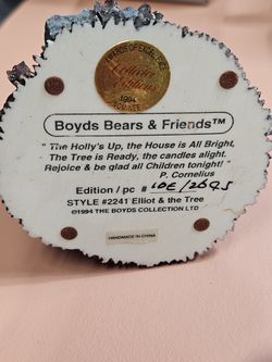 Boyds Christmas Bear Figurine