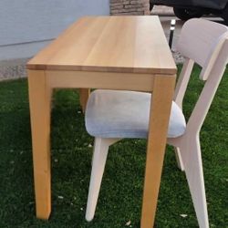 Wooden bench, two ikea barstool, and one ikea chair
$225