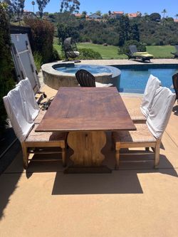 Free wood patio table and chairs