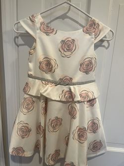 Janie And Jack Girls Dress, Pink/grey, Size 6