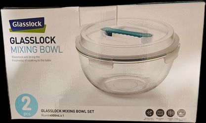 Glasslock mixing bowls, 2 piece (400mL) & 2 piece (6000mL), OBO