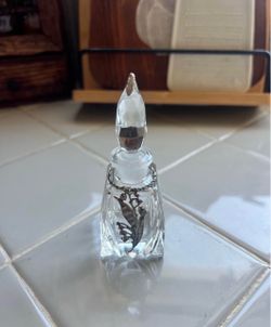 Vintage 60’s French crystal perfume bottle with overlay