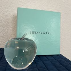 Tiffany And Co Crystal Apple Paperweight 