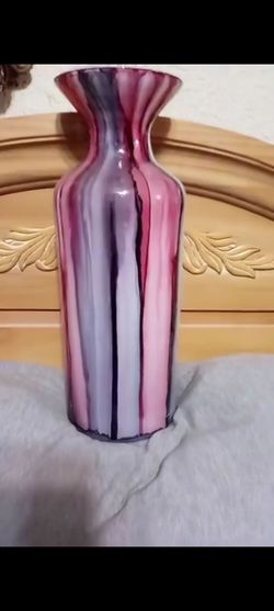 Vintage Pink glass vase $45