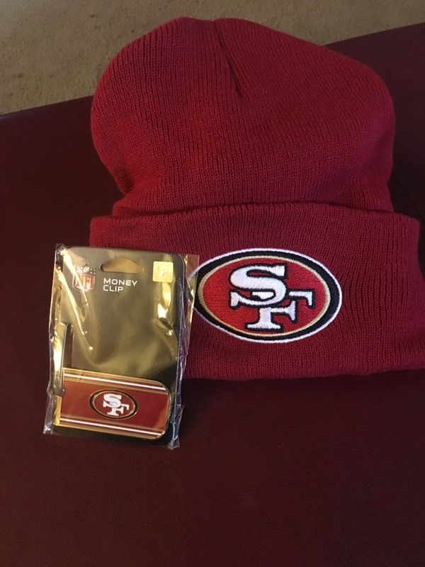 San Francisco 49ers beanie and money clip