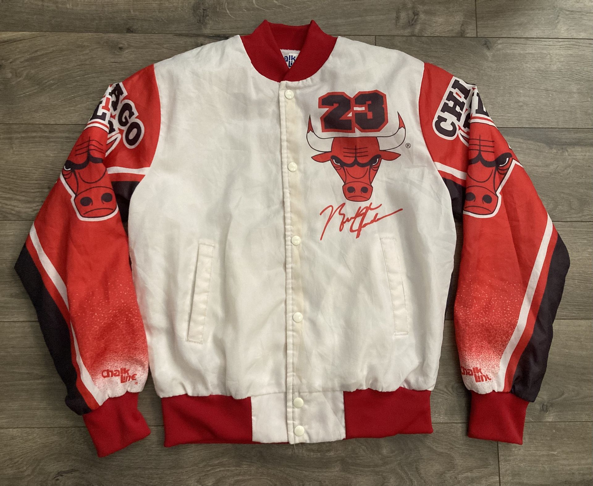 Vintage Chicago Bulls Michael Jordan Chalk Line Jacket Small Made In USA 90s Vtg