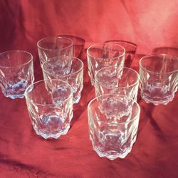 8 Vintage Crystal Rocks Glasses