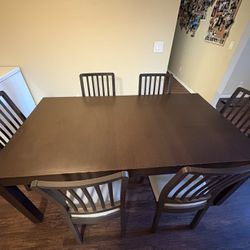IKEA Extendable Dark Brown Dining Room Table
